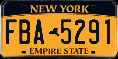 NY license plate FBA5291