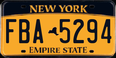 NY license plate FBA5294