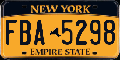 NY license plate FBA5298