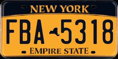 NY license plate FBA5318