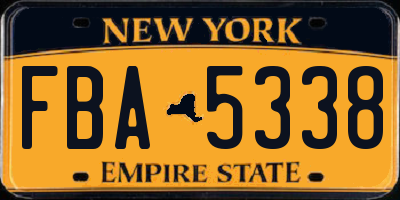 NY license plate FBA5338