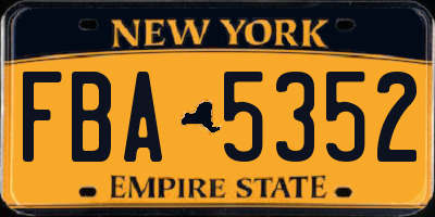 NY license plate FBA5352