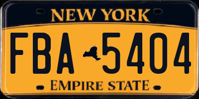 NY license plate FBA5404