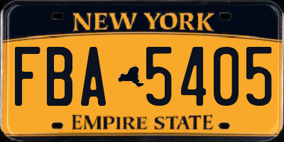 NY license plate FBA5405