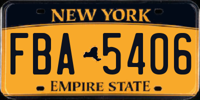 NY license plate FBA5406
