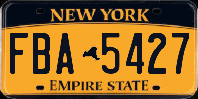 NY license plate FBA5427