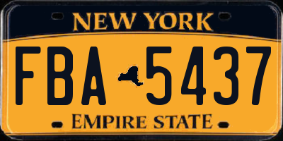 NY license plate FBA5437