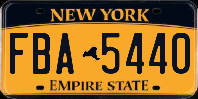 NY license plate FBA5440