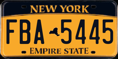 NY license plate FBA5445