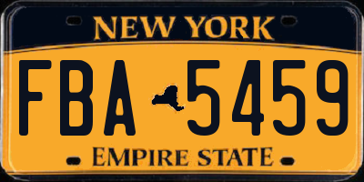 NY license plate FBA5459