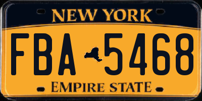NY license plate FBA5468