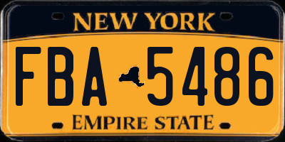 NY license plate FBA5486