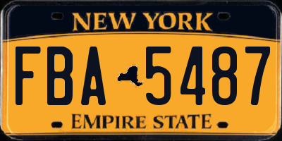 NY license plate FBA5487