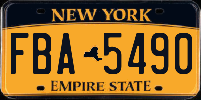 NY license plate FBA5490