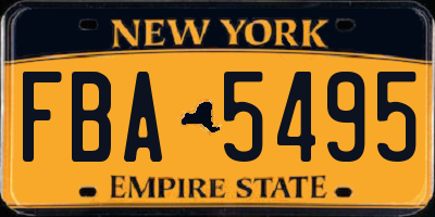 NY license plate FBA5495