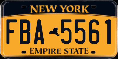 NY license plate FBA5561