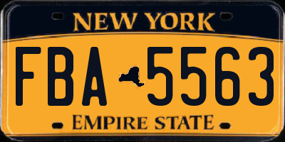 NY license plate FBA5563
