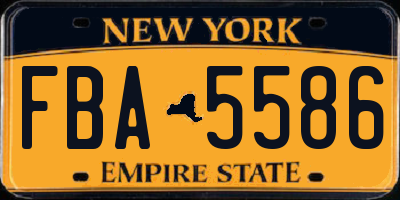 NY license plate FBA5586
