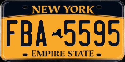 NY license plate FBA5595