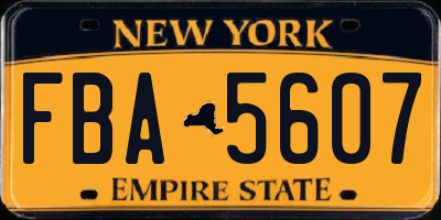 NY license plate FBA5607