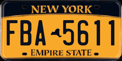 NY license plate FBA5611
