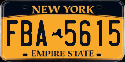 NY license plate FBA5615