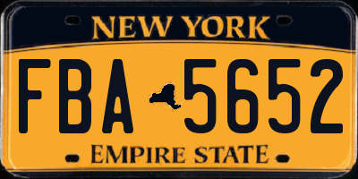 NY license plate FBA5652