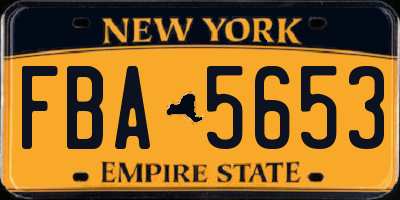 NY license plate FBA5653