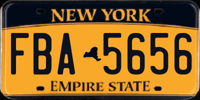 NY license plate FBA5656