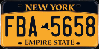 NY license plate FBA5658