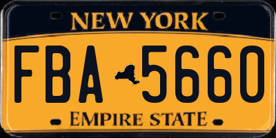 NY license plate FBA5660