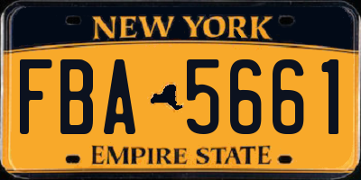 NY license plate FBA5661