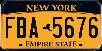 NY license plate FBA5676