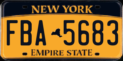 NY license plate FBA5683