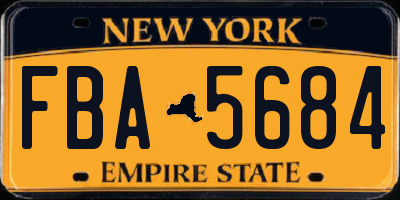 NY license plate FBA5684