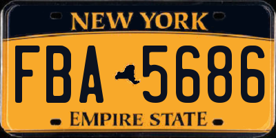 NY license plate FBA5686