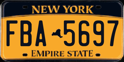 NY license plate FBA5697