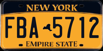 NY license plate FBA5712
