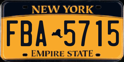 NY license plate FBA5715