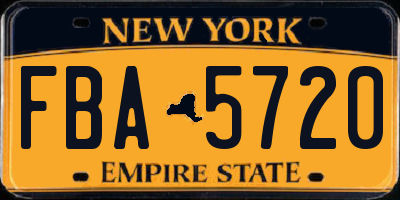 NY license plate FBA5720