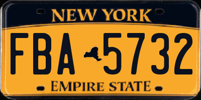 NY license plate FBA5732