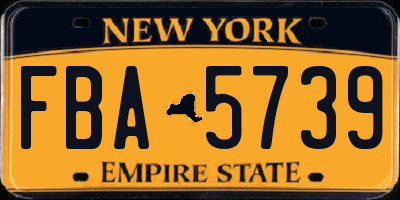 NY license plate FBA5739