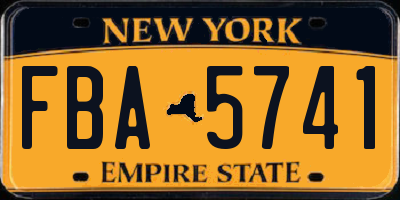 NY license plate FBA5741