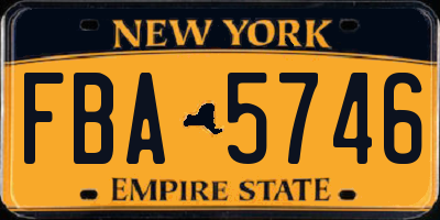 NY license plate FBA5746
