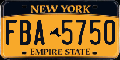 NY license plate FBA5750