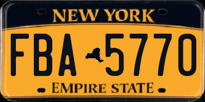 NY license plate FBA5770