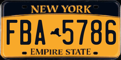 NY license plate FBA5786