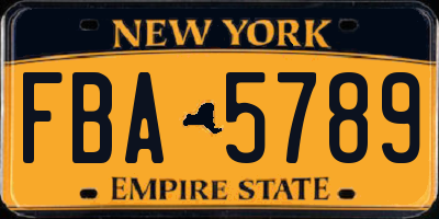 NY license plate FBA5789