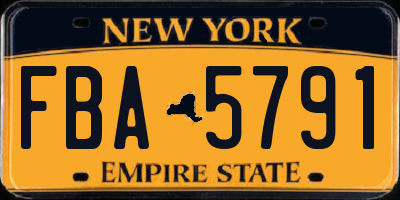 NY license plate FBA5791