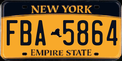 NY license plate FBA5864